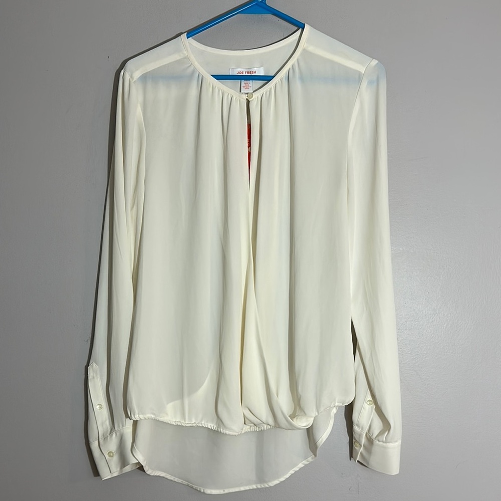 Joe Fresh Elegant Cream Blouse Size M NWT